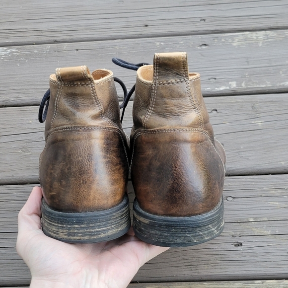 Bed Stu Louis Rustic Teak Brown Distressed Lace-up Leather Ankle Dress Boots 12 - Picture 7 of 8
